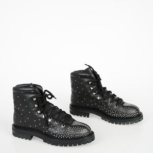 Valentino GARAVANI STUDDED COMBAT ANKLE BOOTS 40.5